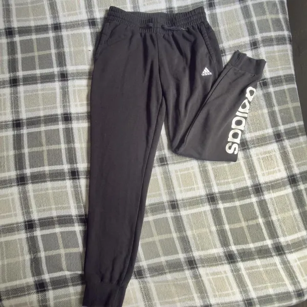 Adidas black joggers with white logo detail. size‎ M - Image 2