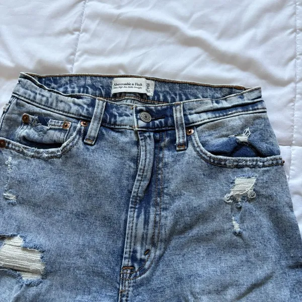 Abercrombie & Fitch Jeans‎ Womens Size 25 Blue Ultra High Rise Ankle Distressed - Image 7