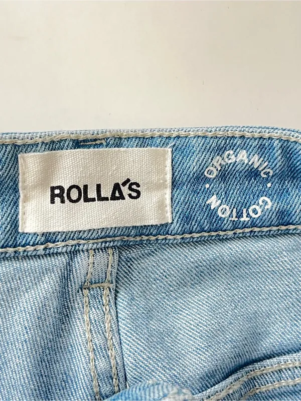 Rolla’s high rise wide leg sailor jeans organic cotton light wash 26 NWOT - Image 9