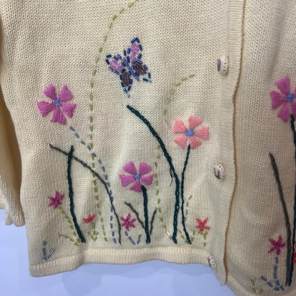 Vintage Curio Spring Embroidered Cardigan Sweater - Image 6