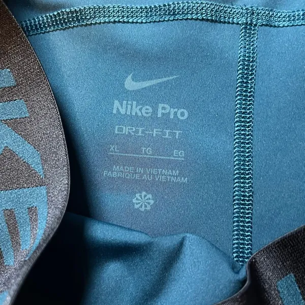 Nike Pro Dri-Fit Mid Rise 3" Teal Tight Shorts. Women's Size XL - Image 5