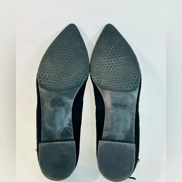 Stuart Weitzman 'Flippy' Three-Strap Mary Jane Flats in Black Suede size 7.5 - Image 12