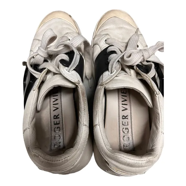Roger Vivier Viv Buckle Skate Leather Sneakers White 36 - Image 8