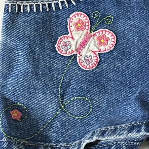 Limited Too Denim Shorts with Pink Floral Embroidery - Image 8