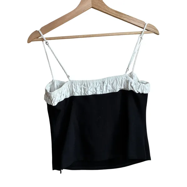 Reformation Colorblock Cami Tank Top Large Black White Womens Deadstock Knit - Image 7