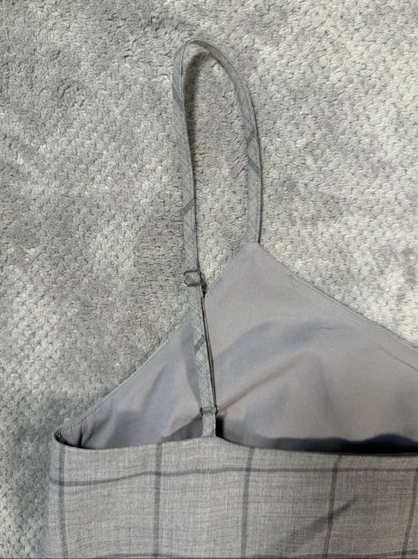 Banana Republic Women’s S Gray Windowpane Plaid Wool Blend Cami Tank Top Busines - Image 11