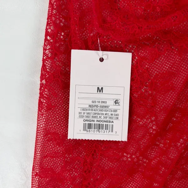 Auden Red Floral Lace Chemise Nightgown Sheer Adjustable Straps Medium NWT - Image 7