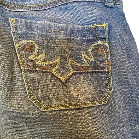 Y2K Diesel Size 6 Bootcut‎ Jean Green Embroidery Pockets Coastal Cowgirl Western - Image 12
