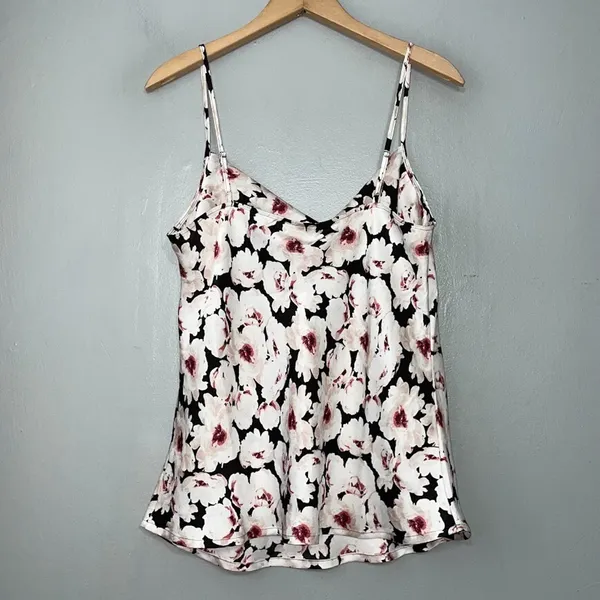Express Satin Cami Size Large Floral Silky Tank Y2K Coquette Romantic Feminine - Image 3