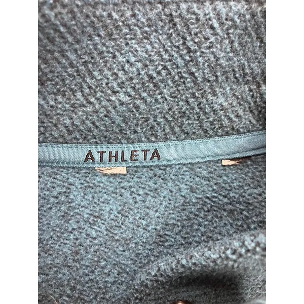 Athleta Stroll‎ Fleece Moto Vest Dark Teal Blue 860063-01 Womens Large L/T - Image 7