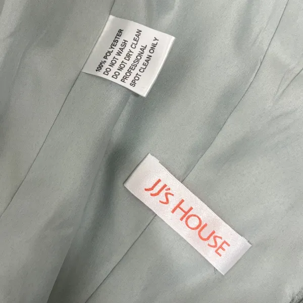 JJ's House‎ Soft Sage Green Chiffon Pleated V-Neck Flutter Sleeve Gown Bridal XS - Image 9