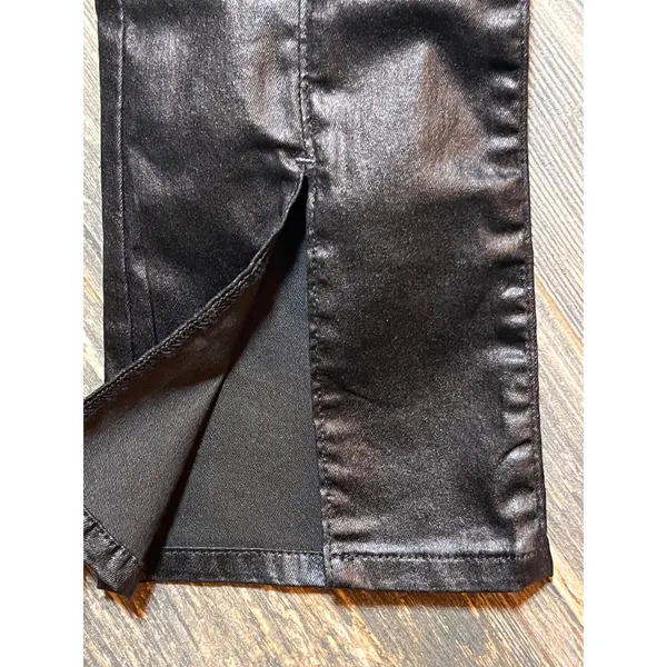 NWT Free People Double Dutch Slit‎ Skinny Pants Faux Leather Coated Black Size S - Image 3