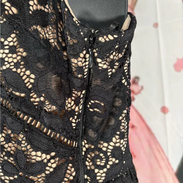 NSR Black Lace A-Line Midi Dress L - Image 8