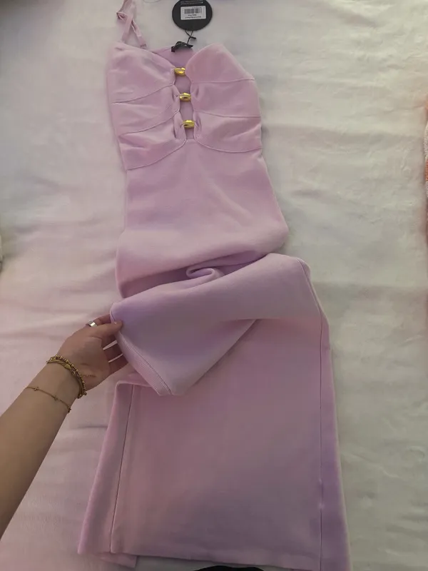 White Fox Boutique Dress Maxi Pink - Image 4