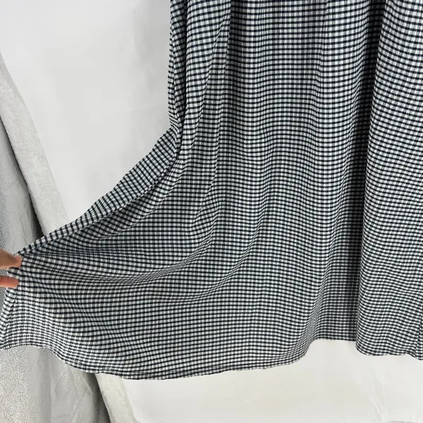 Old Navy Poplin Maxi Dress Womens 2XL Navy White Check‎ Stretch Square Neck - Image 4