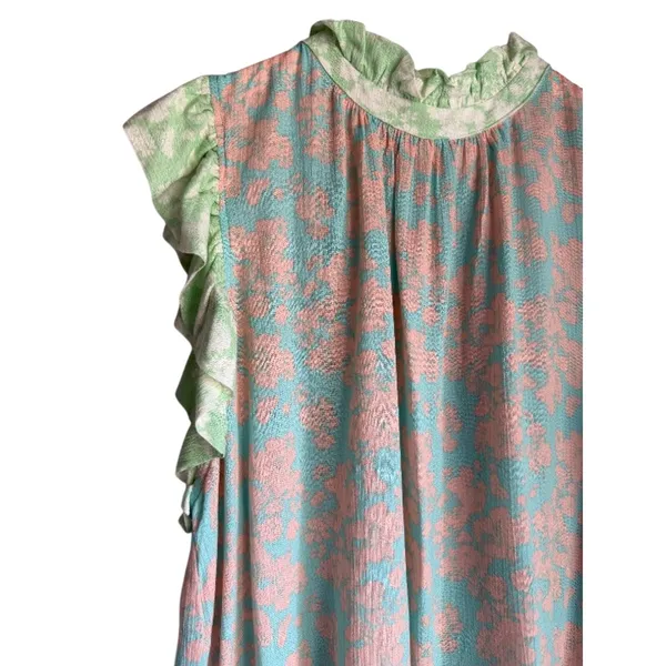 Karlie Floral Ruffle Sleeve Blouse Size Large - Image 2