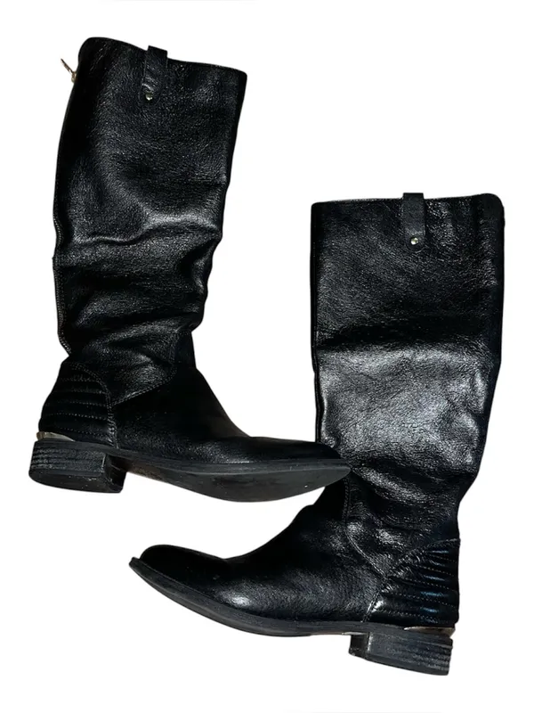 Steve Madden Classic Black Leather Knee-High Boots - Image 2