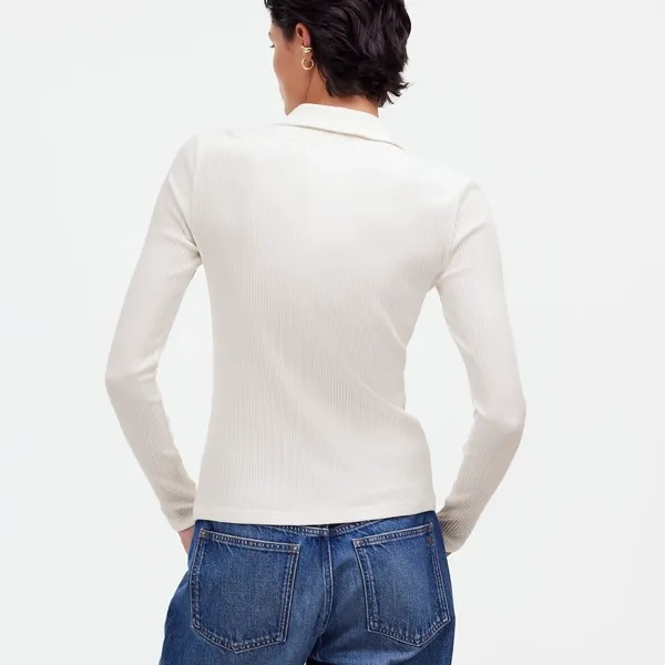 NWT Madewell Winter White Snap-Front Cardigan Sweater Top Size Medium - Image 3
