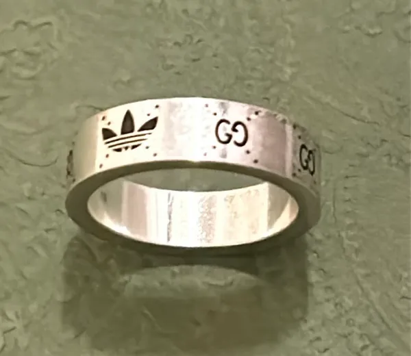 Gucci x Adidas Engraved Interlocking G Ring Ag 925 - Image 6