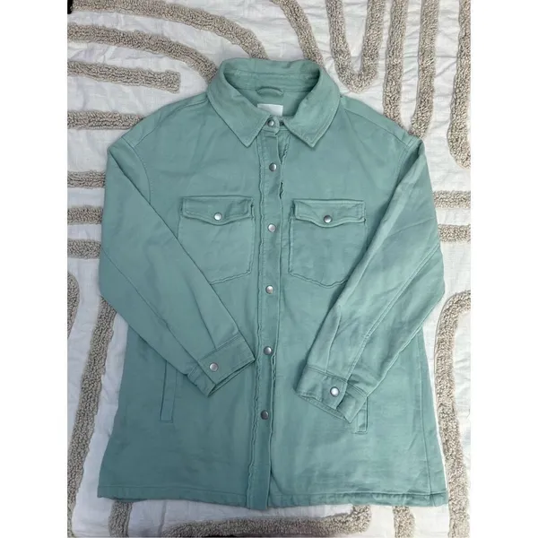Avec Les Filles Seafoam green French Terry Pigment Dyed Shacket size M‎ BIN R - Image 2