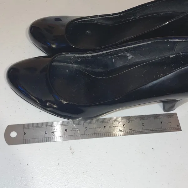 Calvin Klein Womens Black Patent Leather Round Toe Block Heel Pumps Size 7.5 - Image 8