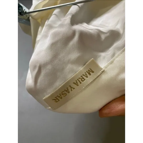 Maria Yasar White Pull On Wrap Skirt Size XL - Image 10