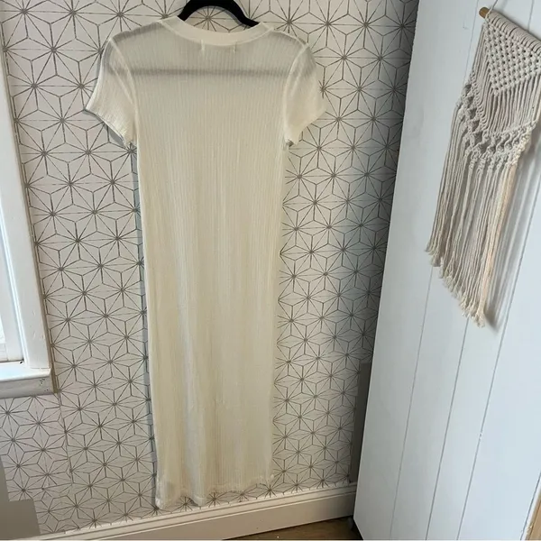 Free People Beach White Ribbed Maxi Dress - Image 4