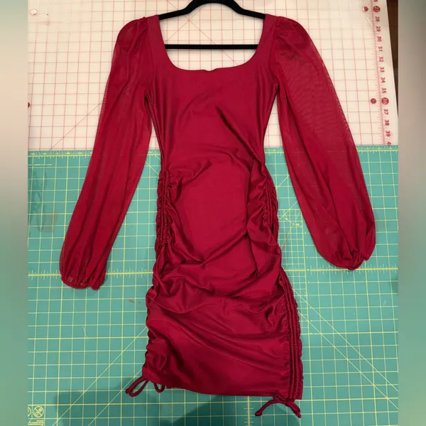 Windsor Burgundy Long Sleeve Dress - Image 2
