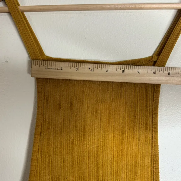 SIENNA SKY Jumpsuit Sleeveless W/ Pockets Wide Leg Knit mustard yellow tan small - Image 8