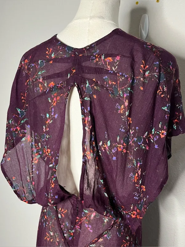 Free People FP One Purple Asymmetrical Hem Livia Maxi Dress Boho Summer READ - Image 5
