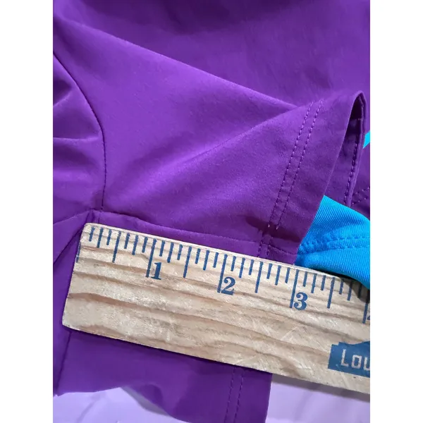 Nike Dri-FIT 2-in-1 Running Shorts Womens XS Purple Blue Just Do It Waistband‎ - Image 5