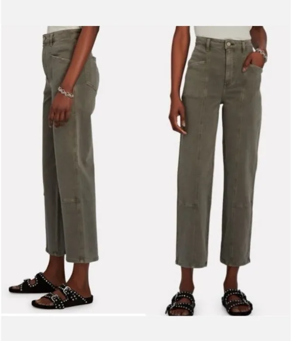 Le Jean Green High Rise Straight Leg Sasha‎ Pants Size: 27 - Image 2