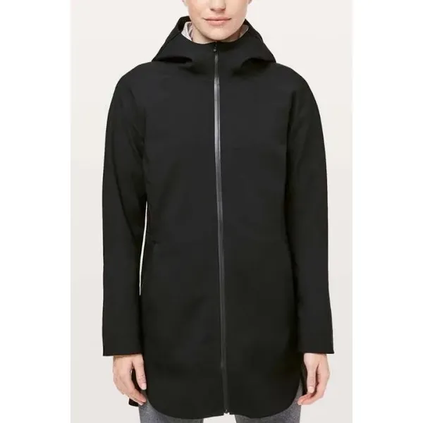 Lululemon Glyde Along Black Hooded Softshell Full‎ Zip Jacket Womens Size 4 - Image 10