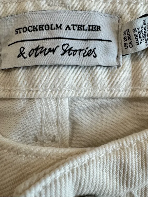 NWT & Other Stories Relaxed Tapered Jeans White Low Rise 28/30 - Image 6