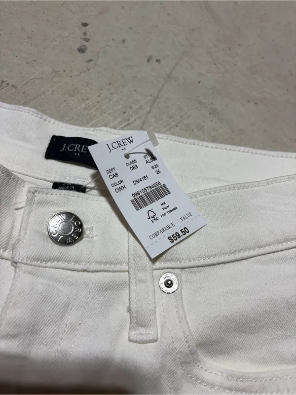 J. Crew White Women’s Rolled-Hem Denim Shorts NWT MSRP$60 25 - Image 4