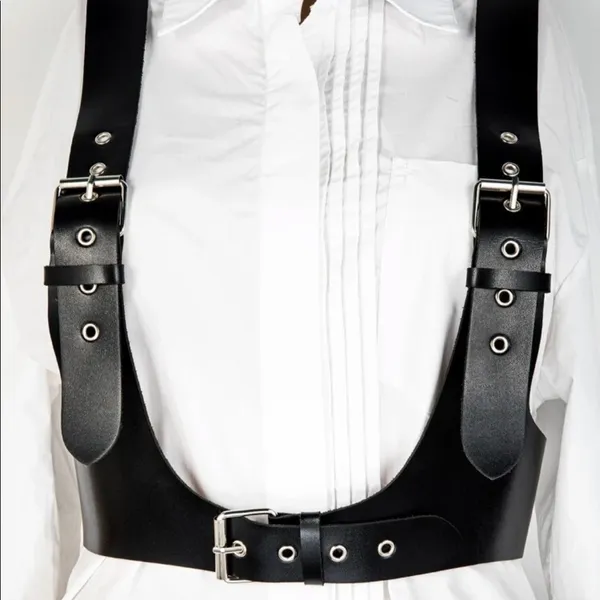 Black Harness Suspender Buckle Bondage New - Image 5