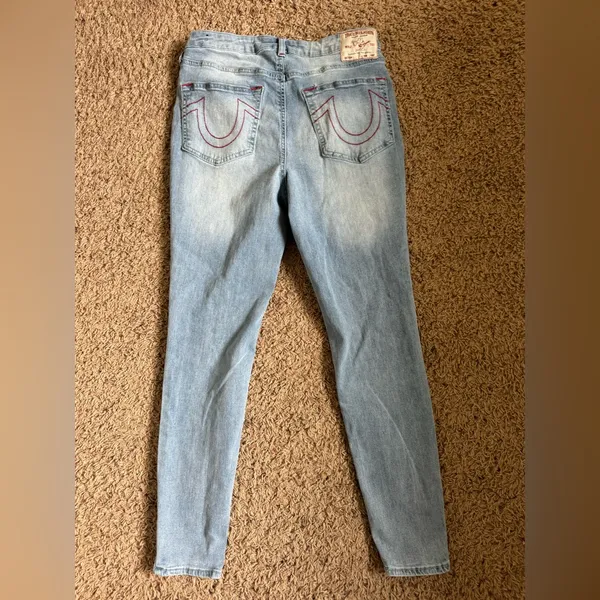 True Religion Halle High Rise Super Skinny Jeans Light Blue size 30 - Image 2