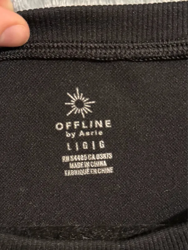 Offline by Aerie Black Long Sleeve Athletic Crop Top - Image 4