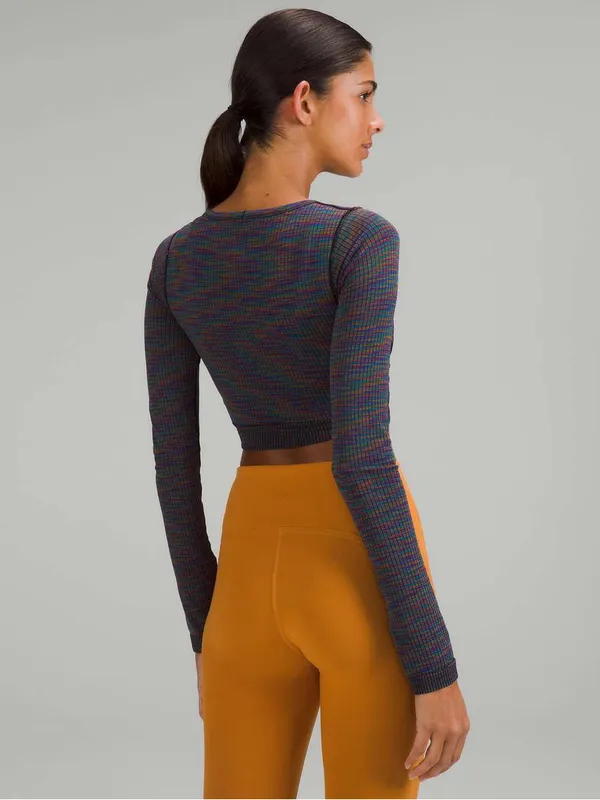 Lululemon Ebb to Street Long Sleeve Shirt Rainbow Multi / Black - Image 2
