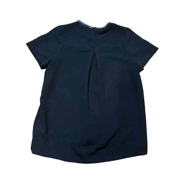 Madewell Black Leather Trim Tailored‎ Top Sz M - Image 7