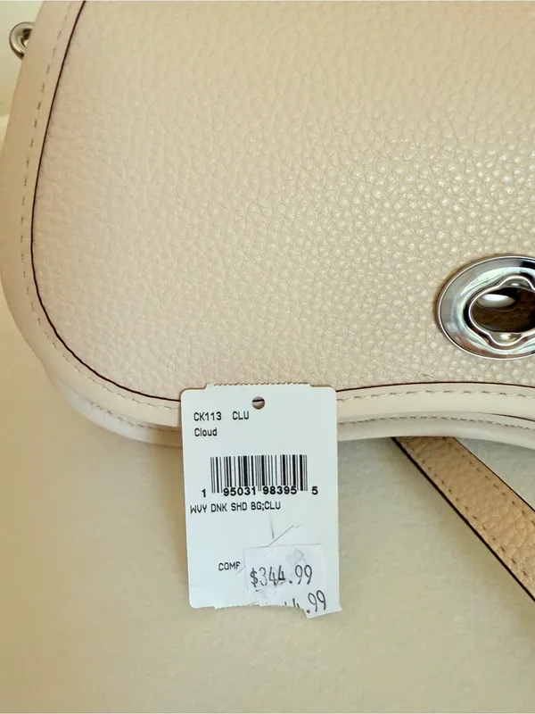 Coach Coachtopia Wavy Dinky Bag w/ 2 Straps in Silver/Cloud Pebble Leather ck113 - Image 7
