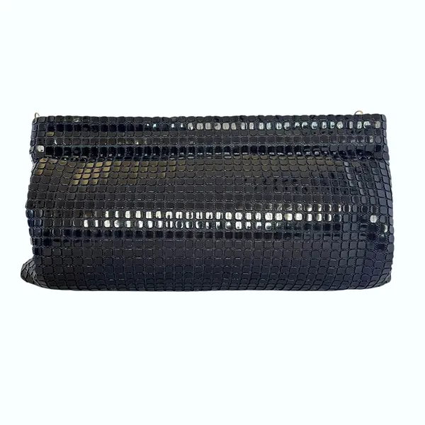 Vintage Lumured Navy Blue Luma Mesh Crossbody Clutch Frame Handbag Evening Bag - Image 3