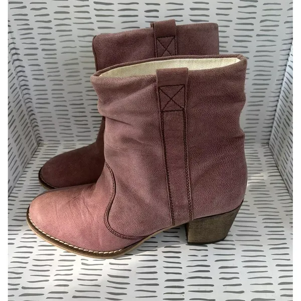 Lavorazione Artigiana for Sundance Italian Leather Slouchy Boots Mauve 39 8.5 - Image 2