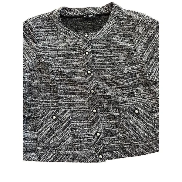 Karl Lagerfeld Paris Button Up Gray Heathered blazer‎ jacket size 1X - Image 6