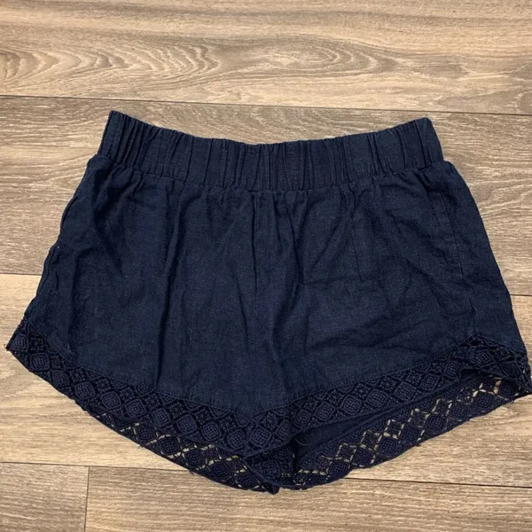 Aeropostale Navy Blue Shorts Lace Crochet Edge Size XS Teen Pre—Teen - Image 3