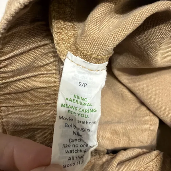 Aerie Women's Cargo Jogger Pants Size Small Tan Beige Casual Drawstring - Image 5