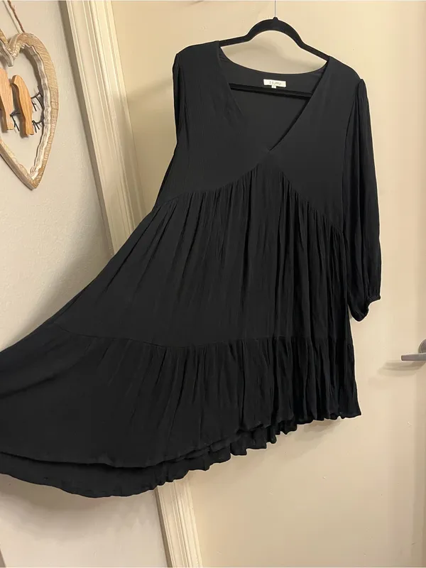 Z Supply Maxine Mini Dress in Black Size Large - Image 5