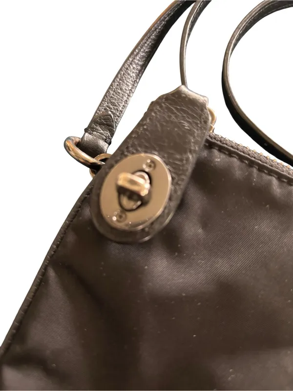 Coach Cross Body Crossbody Handbag Black Nylon Multiple Zip Up Compartment 11X7 - Image 3