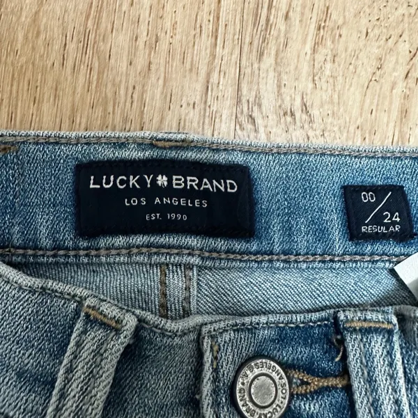 Lucky Brand | NWT Women's Ava Mid Rise Blue Raw Hem Super Skinny Jeans, 00/24R - Image 5