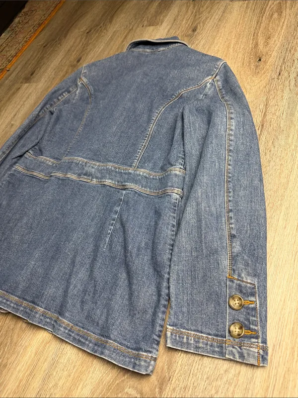 L.L. Bean Blue Denim Safari Utility Jacket Size Medium - Image 11